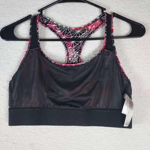 VSX Sport Victoria’s Secret Sports Bra L Red Black Geometric Print Racerback - Picture 3 of 8